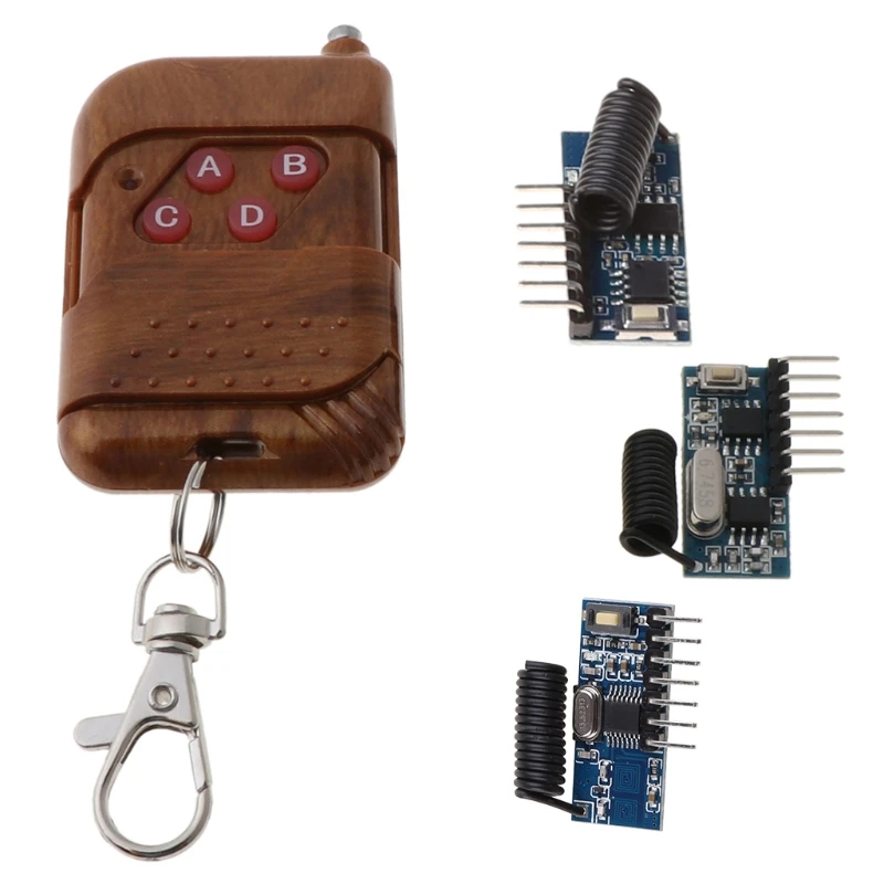 4 Channel RF Wireless Remote Control 4-Button Transmitter 433 MHz EV1527 Learning Code with Decoding Module Board