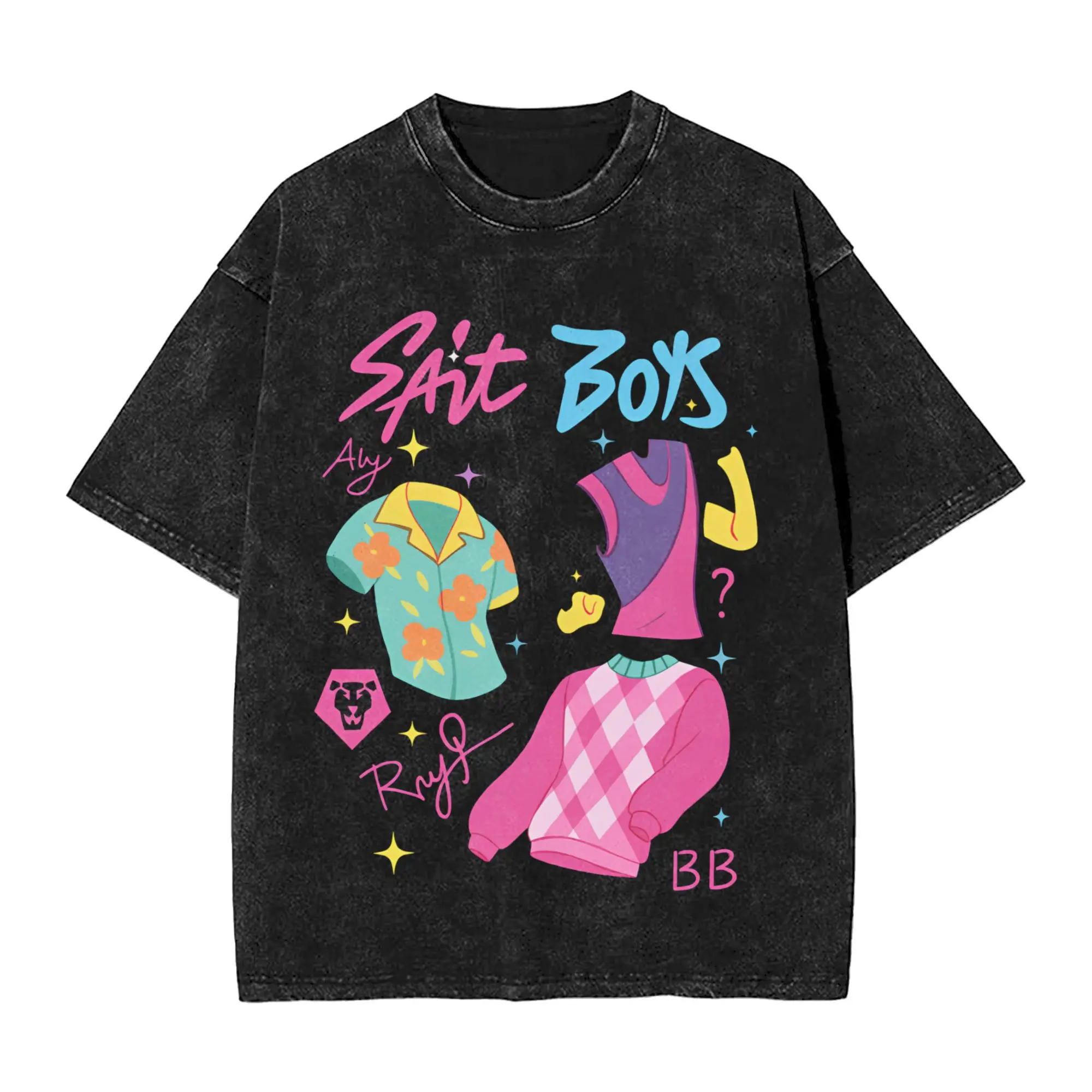 

Couple T-Shirt Kpop Demon Hunters Animation Washed T-Shirts Trendy Cool Huntrix Saja Boys Summer Tee Shirt Y2K Casual Tops Gift
