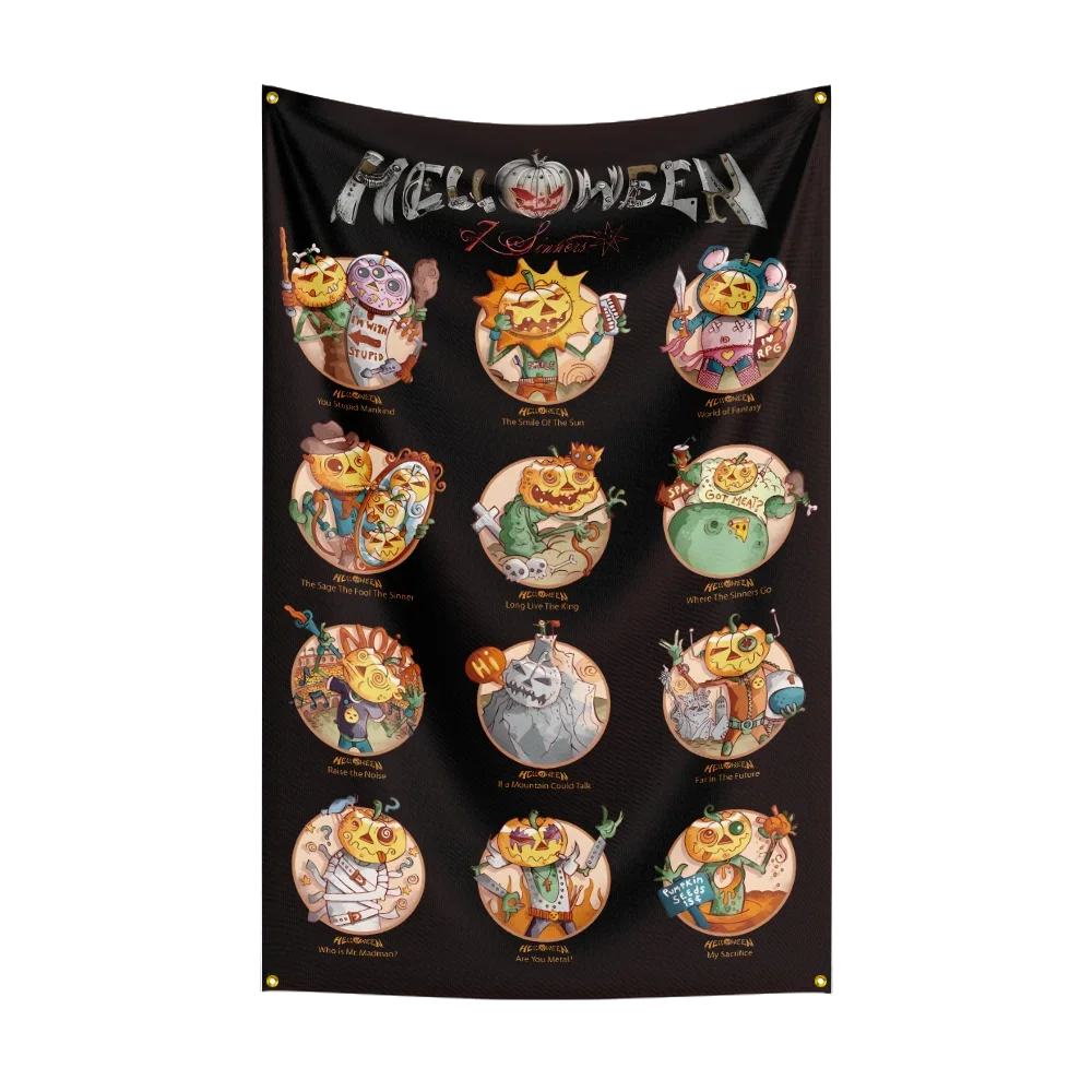 Music Band Flag for H-HE-LL-OW-EE-N Fans Banner campaign gathering apartment porch Decor backdrop