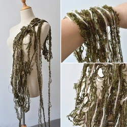 Grass Green Wool Wool Blend Transformation Lace Accessories Wedding Design Clothing Decoration Handmade Materials Line Fabric