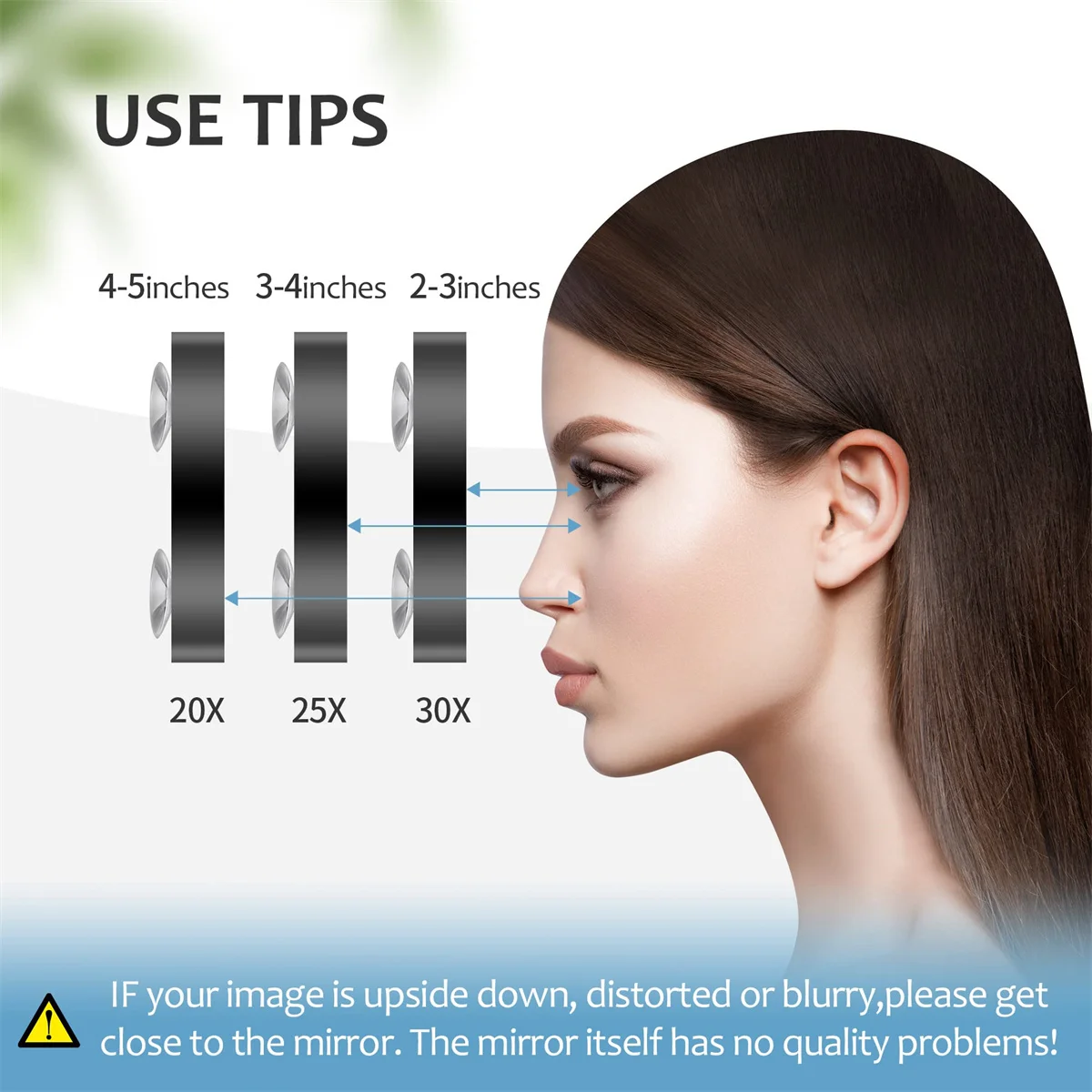 30X Compact Mirror Set Magnifying Mirror with Suction Cup and Tweezers, As a Travel Mganifying Mirror