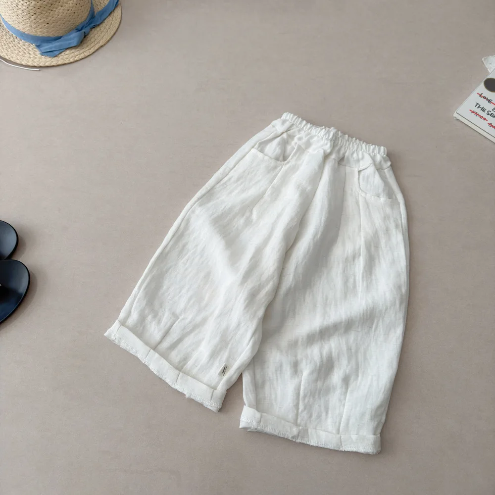 2026 Sommer Koreanischer Stil Jungenhosen Einfarbig Elastischer Bund Lockere Kinderhosen Dünne Weiche Kinderhosen Tägliche Outfits – Detail 3