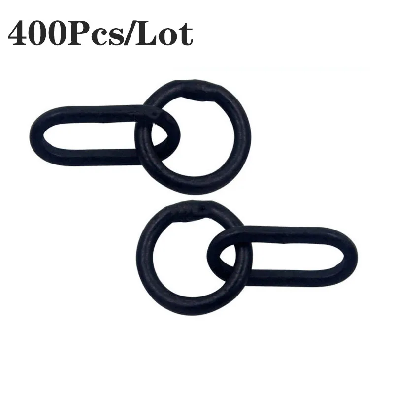 

400Pcs Carp Fishing Accessories Double Rig Ring Hair Rig Hook Link Connector Quick Change Clip Swivels Metal Carp Fishing Tackle