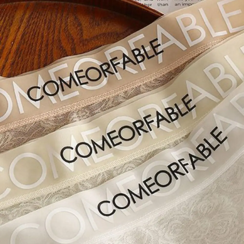 

4Pcs Ultra-thin Lace Flower Briefs Mid Waist Cotton Crotch Mesh Seamless Panties Transparent Underpants Underwear for Women Lady