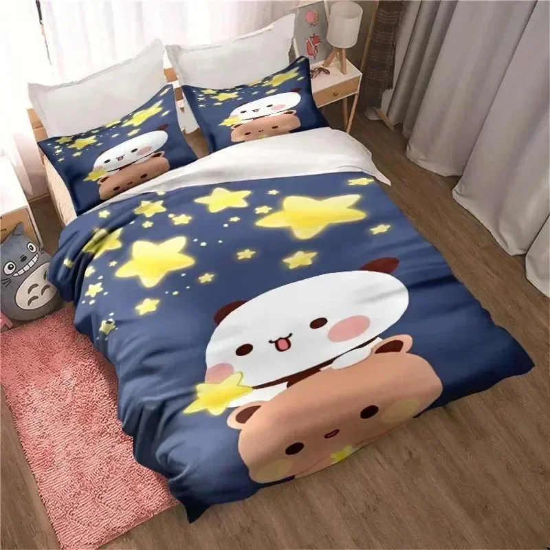 

Bubu Dudu Cartoon Cute Bear Kawaii Christmas Gift Bedding Set Printed Set With Pillowcase Bed Duvet Cover Soft Bedclothes Home