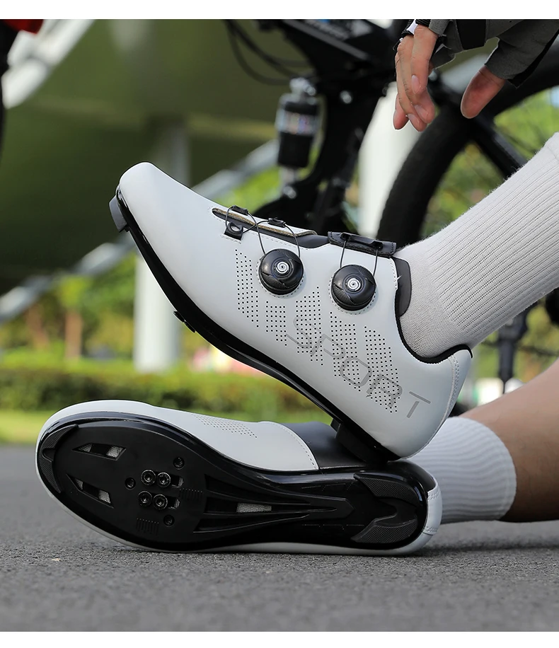 Atmungsaktive Radsportschuhe MTB Fahrradschuhe Herren Renn- und Wettkampfschuhe Selbstverriegelnde Speed-Fahrradsneaker Damen Cleat-Straßenradsportschuhe – Detail 22