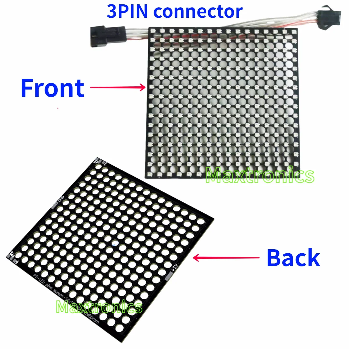 80*80mm DC5V WS2812 LED Quadrato Schermo Trasparente Dot Matrix 16*16 Protocollo SPI 2020 Perline Full Color Programmabile Per Il Segno LED