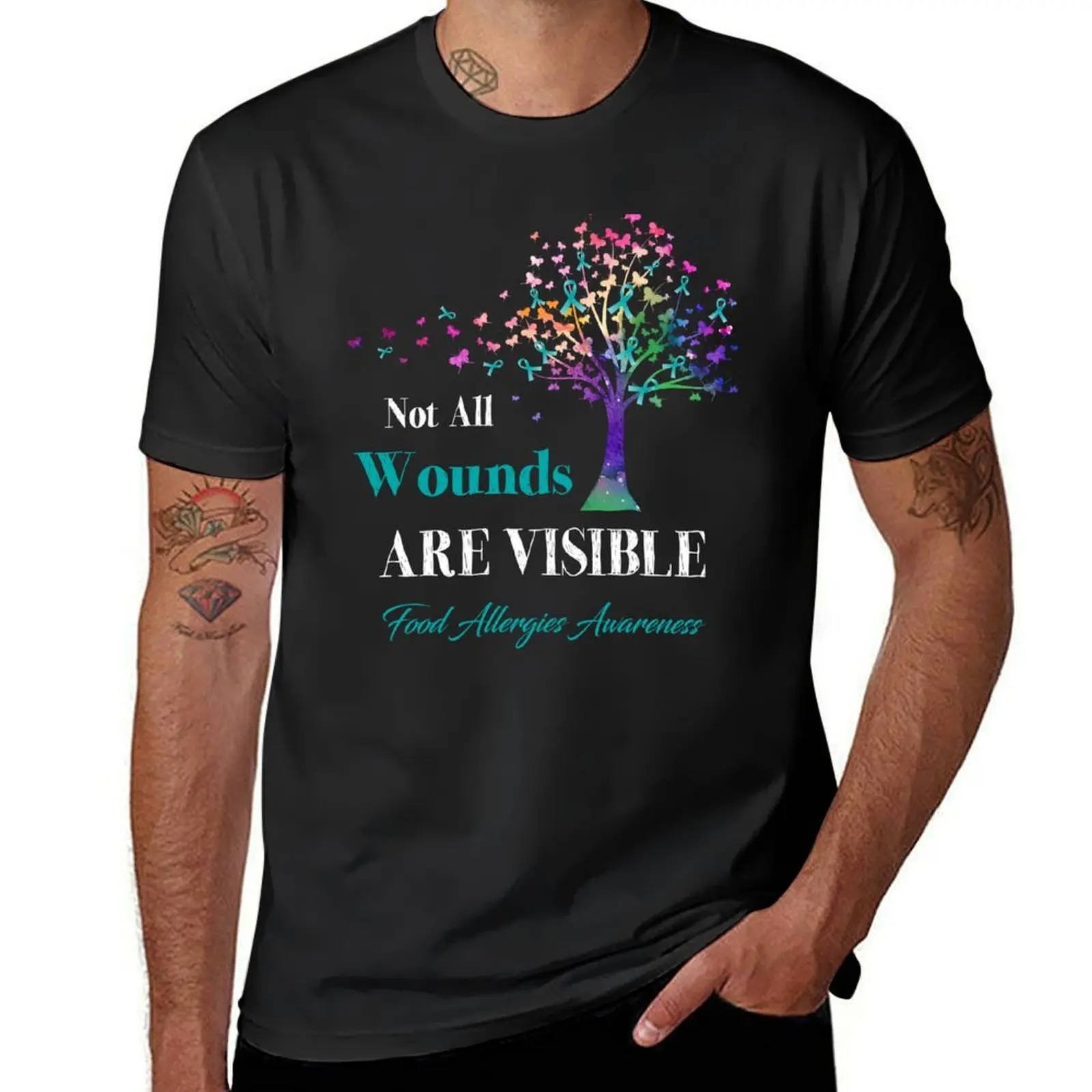 Not All Wounds Are Visible Food Allergies Awareness T-Shirt sublime blanks sweat mens t shirt graphic