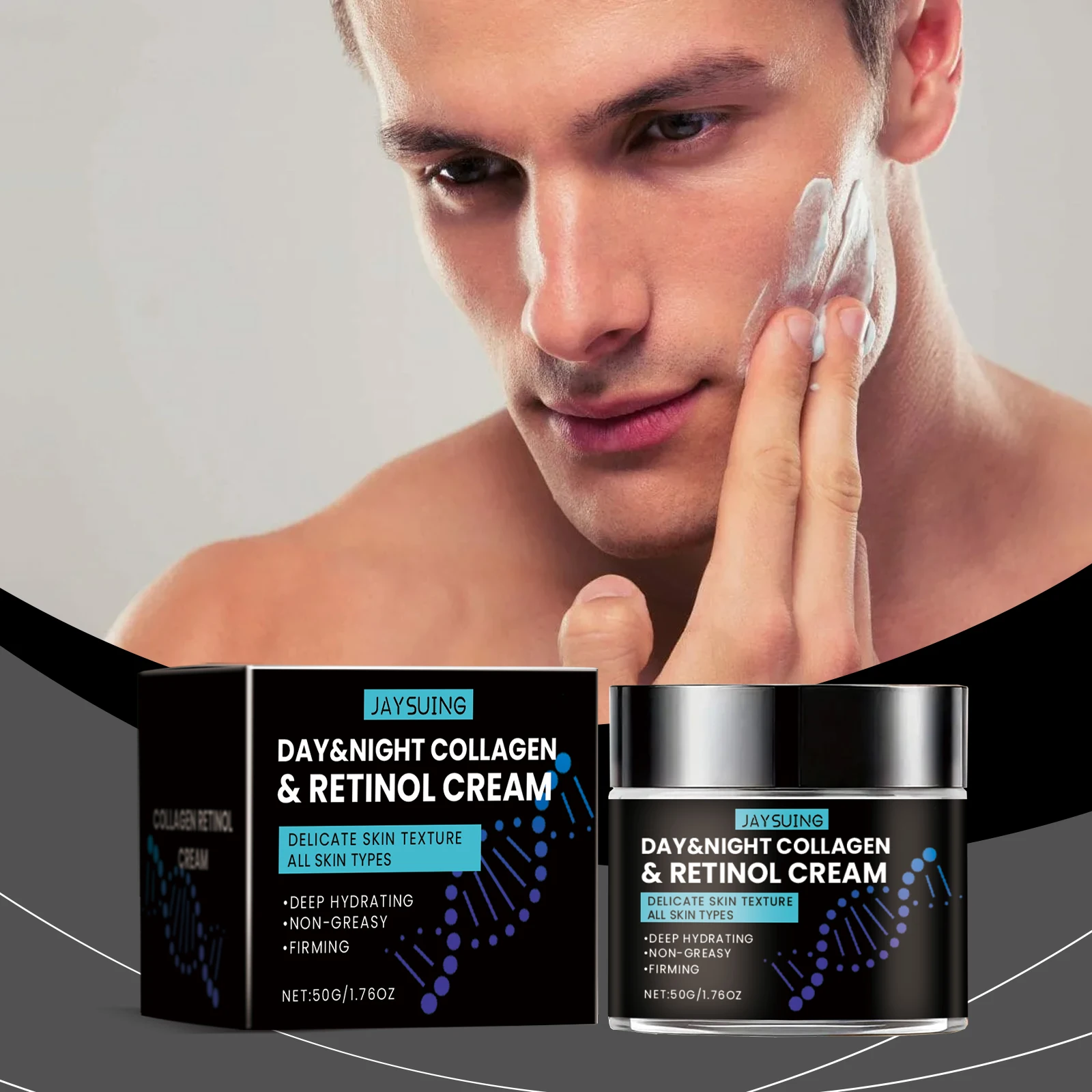 

Collagen Face Cream for Men Anti-Aging Reduce Wrinkles Moisturizer Hydrating Facial Lotion Firming Retinol Hyaluronic Acid Cream