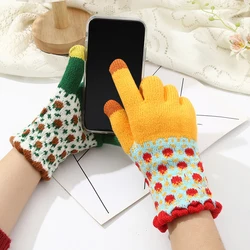 Flores de punto para niñas y mujeres, accesorios de ciclismo, actividades al aire libre cálidas, Otoño e Invierno