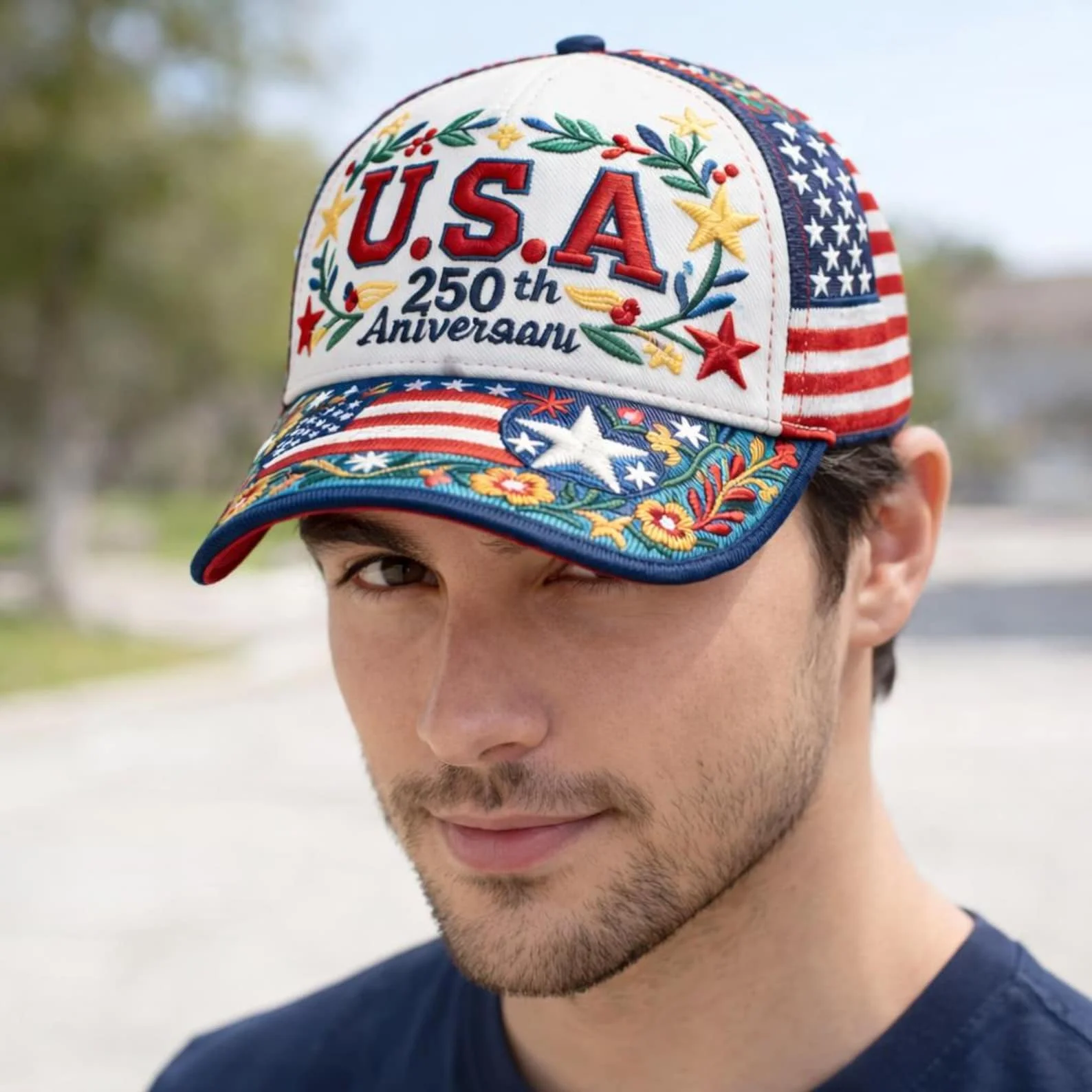 All Over Print 250th Anniversary America Hat 1776-2026, Patriotic 3D Printed Cap, Hat for Men and Women, 4th of July, Street Sty