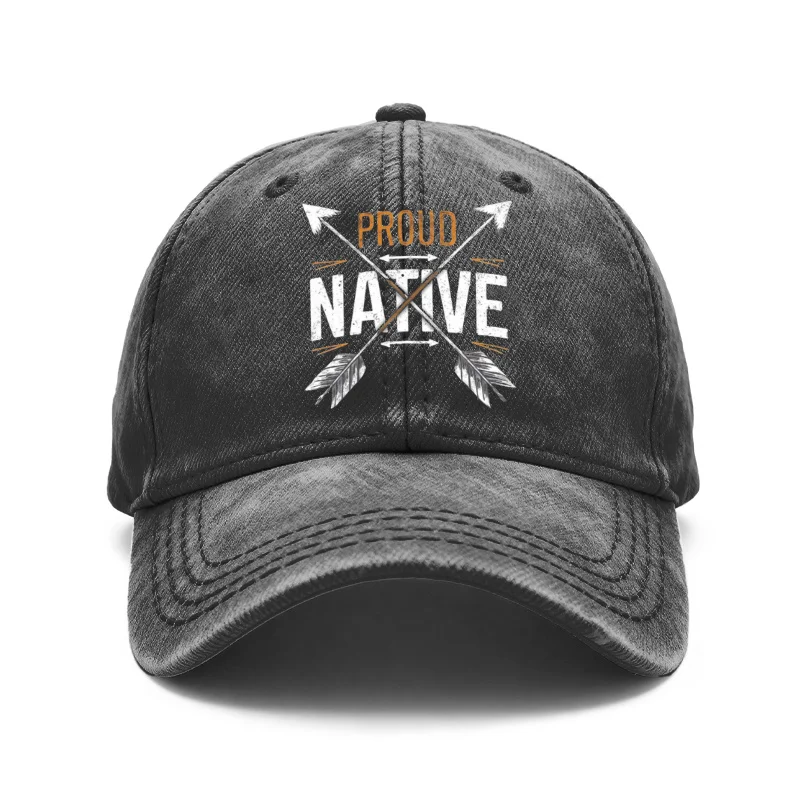 

1pc Vintage Native American Indian Arrow Print Baseball - Adjustable Unisex Hat with Proud Native Design, Casual & Outdoor Wear