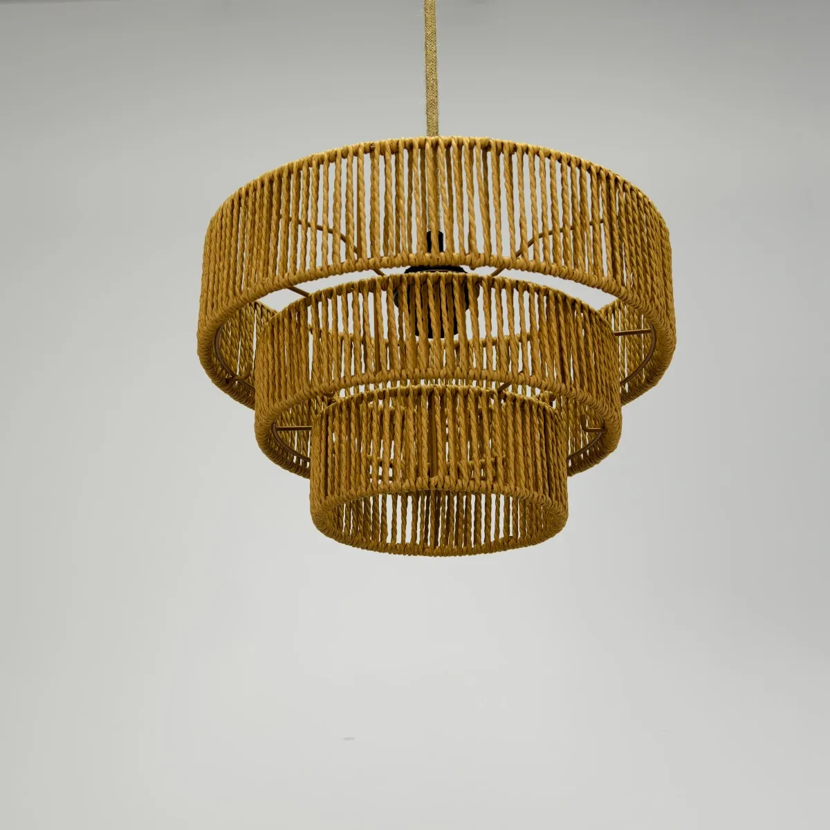 

30cm Art Deco Style Handmade Chandeliers Detachable Paper Rope Lampshade for Ceiling Hanging Lights E27/E26 Pendant Lamp Fixture