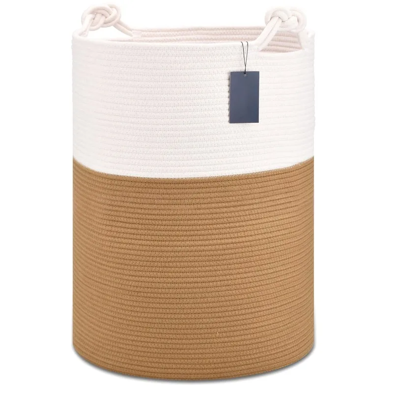

【RECOMMEND】Large Capacity Laundry Basket-Cotton Rope Woven Storage Bin-Multifunctional For Home
