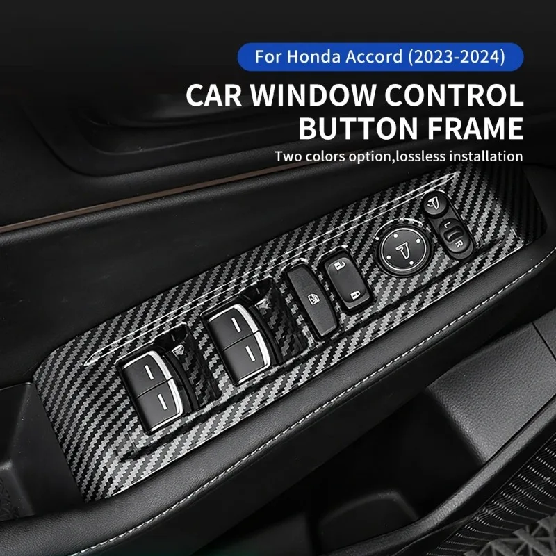 

Carbon Fiber Pattern ABS For Honda Accord Sedan 11th 2023 2024 Car Window Lifter Switch Control Panel Cover LHD Trim Accessories