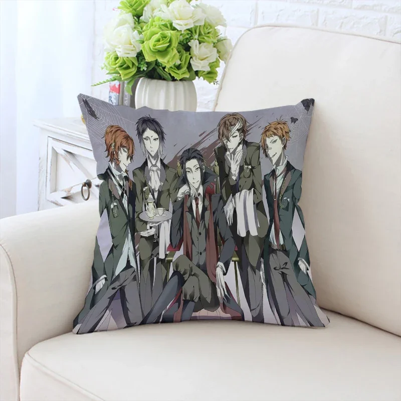 Kissen bezug Anime s-streunende Hunde gedruckt Sofa Kissen bezug Stuhl Kissen Kopfstütze individuelles Geschenk 45x45