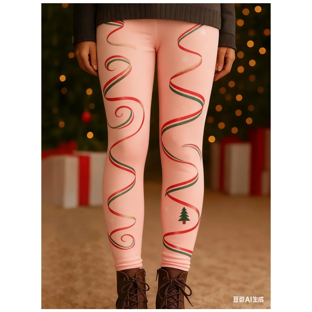 

Christmas women's trousers Christmas pattern print pants Elastic yoga pants Elastic Waist Autumn and Winter women' s y2k clothes