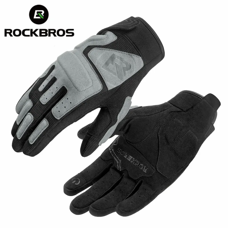 ROCKBROS Spring Autumn Motorcycle Gloves Breathable Bicycle Gloves Shockproof Touch Screen Gloves Outdoor Cycling Moto Gloves