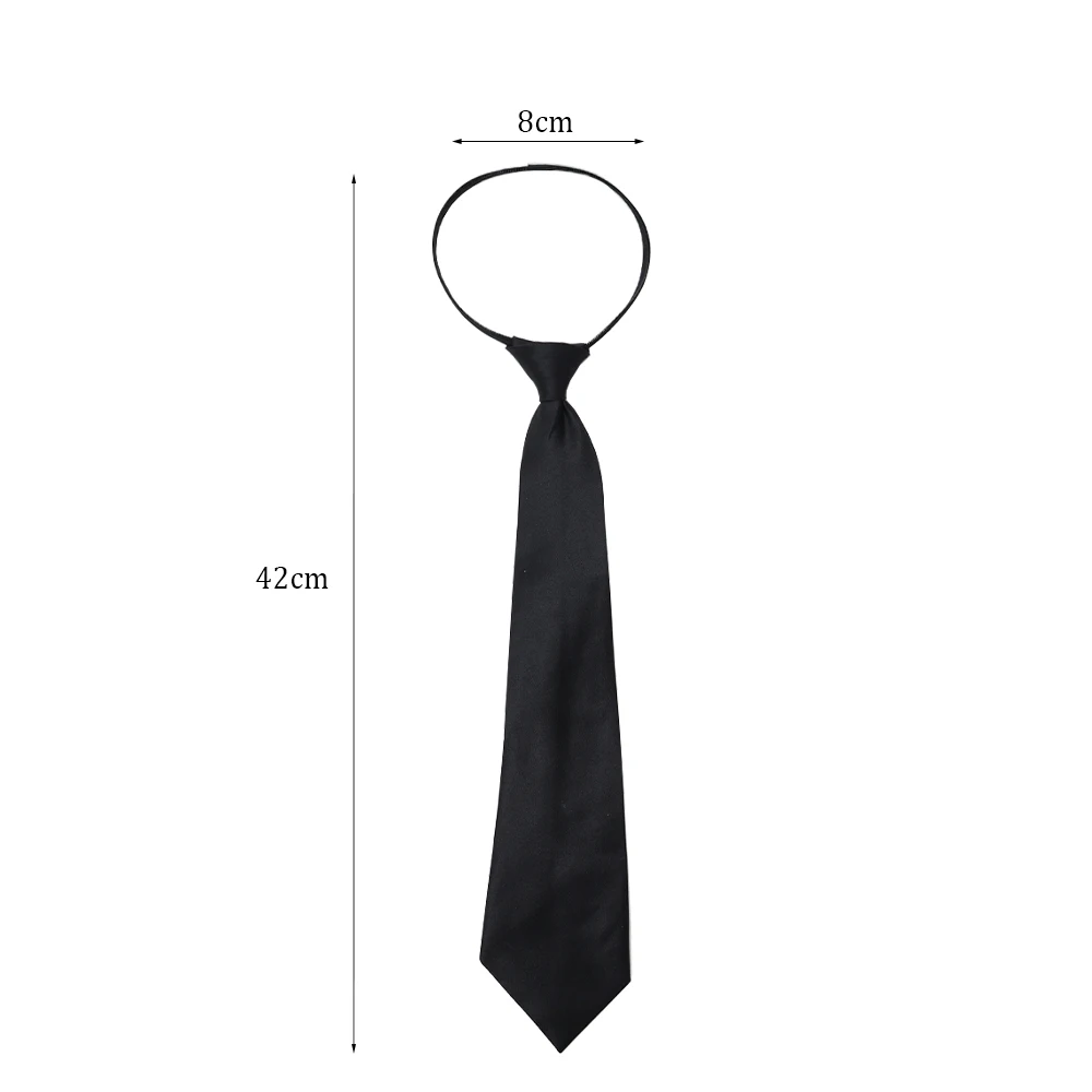 2/1 pz Unisex nero semplice Clip on Tie cravatta di sicurezza uniforme camicia vestito cravatte Steward opaco funerale pigro cravatte studenti