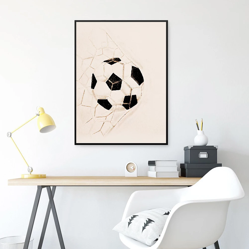 Retro Style Soccer Ball Basketball Baseball Rugby Wall Art Posters Modern Home Decor Canvas Painting Mural Picture Print Artwork