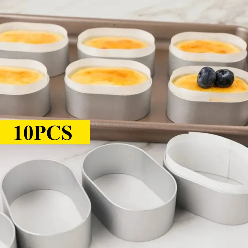 

Stainless Steel Cheesecake Single-sided Oval Mousse Circle Cookie Cutting Mold Kitchen Small Oven Baking Tool moule tartelette