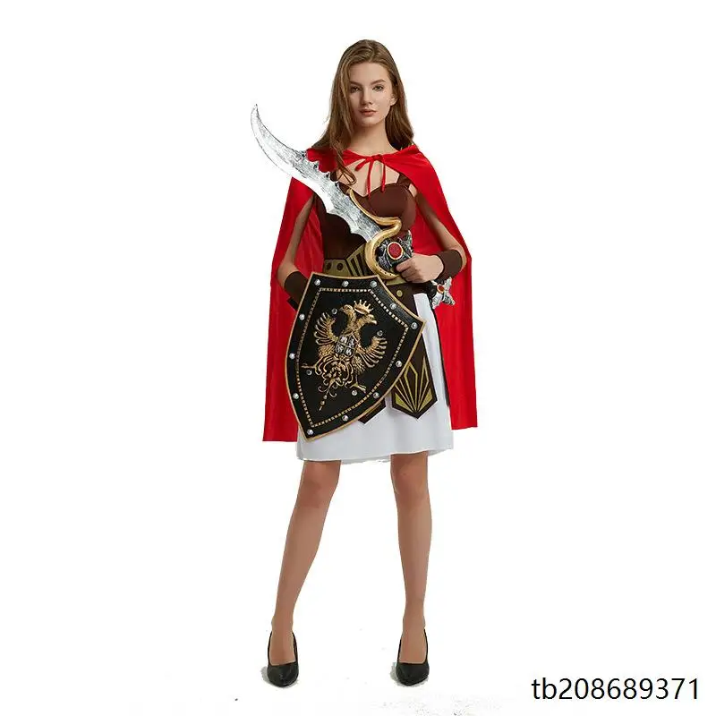 loween Cosplay Kids Parent Child Clothes Ancient Roman Warrior Sword Sparta Fem Warrior Outfit Traditional Chinese Stag...