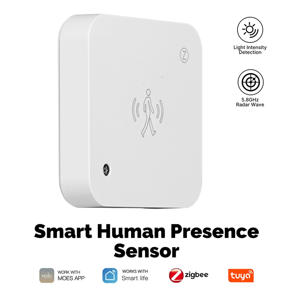 Zigbee WiFi Human Presence Sensor with Luminance Sensor Smart Motion Sensor Real-time Human Occupancy Sensor for Home Automation