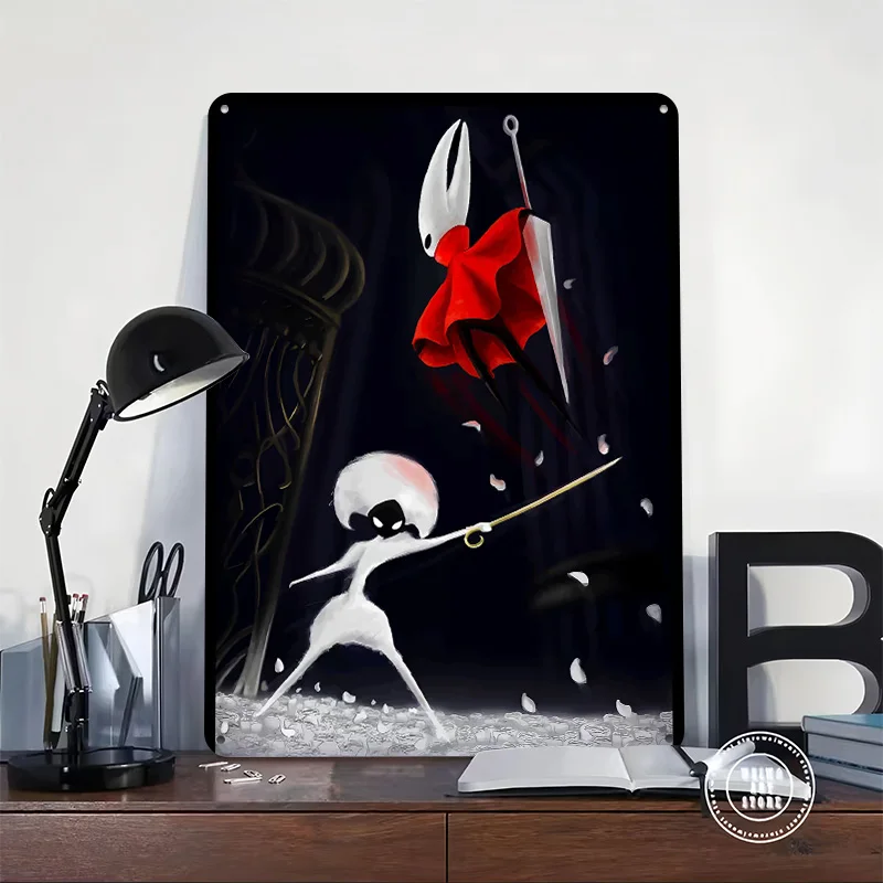 Hollow Knight: Hornet Vs. Pure Vessel Metal Poster Perfect Gift for Fans Lovers Personalized Wall Art Metal Sign for Wand Deko