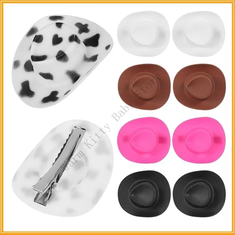 

XXFE Miniature Cowboy Hats Hair Clip Party Head Accessory 19 Color Option Bachelorette Party Dressingup Headwear