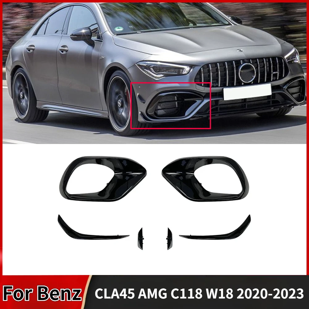 

Front Bumper Spoiler For Mercedes Benz CLA-class CLA45 AMG C118 W118 2020-2023 Front Lip Blade Lower Accessories