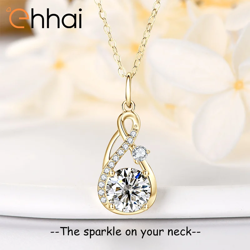 

Ehhai GRA Certified 8mm Round Moissanite Infinity Pendant Necklace for Women Real 925 Sterling Silver Wedding Fine Jewelry Gifts