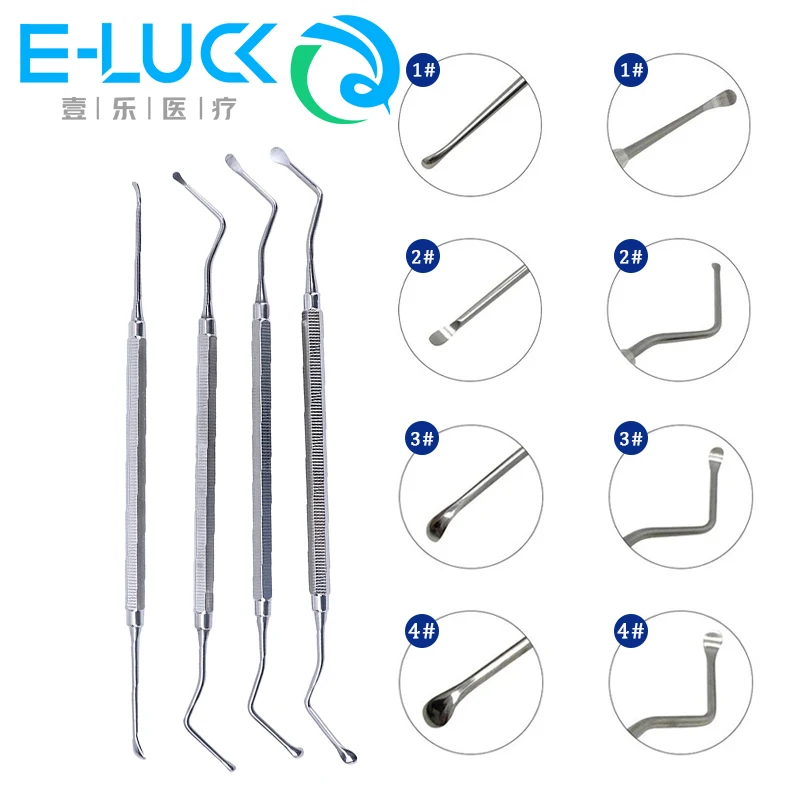 1Pcs Dental Bone Curettes Tooth Cleaning Professional Stainless Steel Double Ended Curettes Surgery Instruments