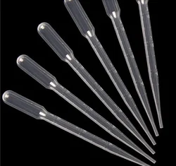 98pcs/Pack 1ML/2ML/3ML 5ml Pipettes Disposable Plastic Graduated Pasteur Pipette Dropper Polyethylene 0.2/0.5ml available