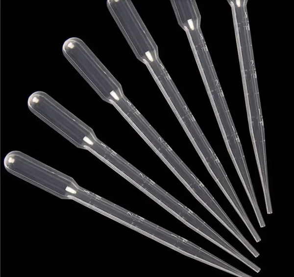 98pcs/Pack 1ML/2ML/3ML 5ml Pipettes Disposable Plastic Graduated Pasteur Pipette Dropper Polyethylene 0.2/0.5ml available