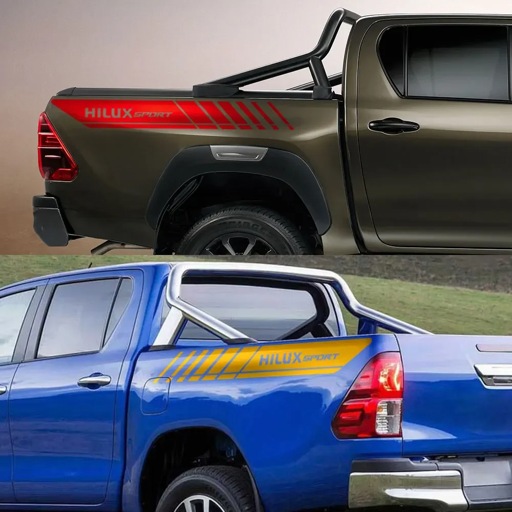 ملصقات السيارات لتويوتا هايلكس SR بيك اب الجذع الخلفي الجانب الشارات شاحنة الرسومات المشارب غطاء ديكور الفينيل اكسسوارات ضبط السيارات #3