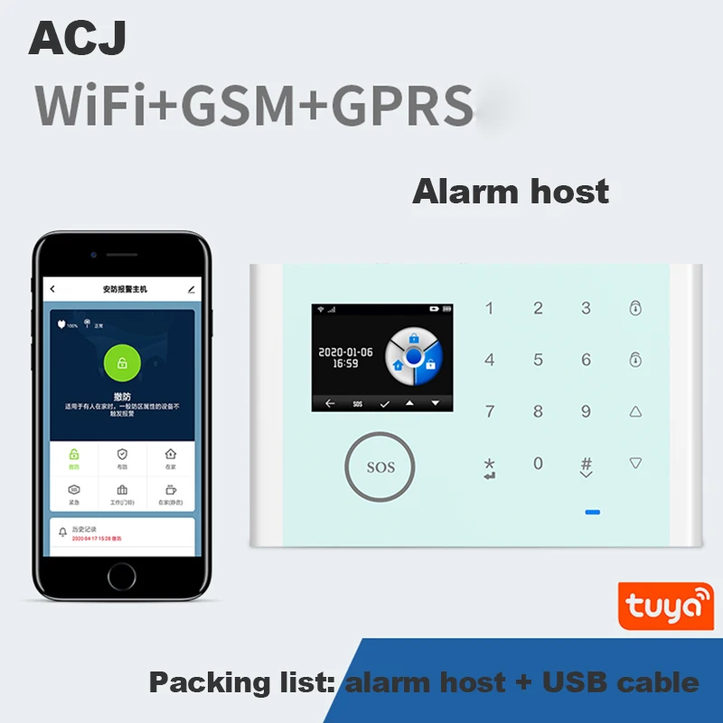 Wireless Wifi GSM sistema di allarme di sicurezza domestica allarme antifurto intrusione casa antifurto 433MHz per Tuya SmartLife APP allarme