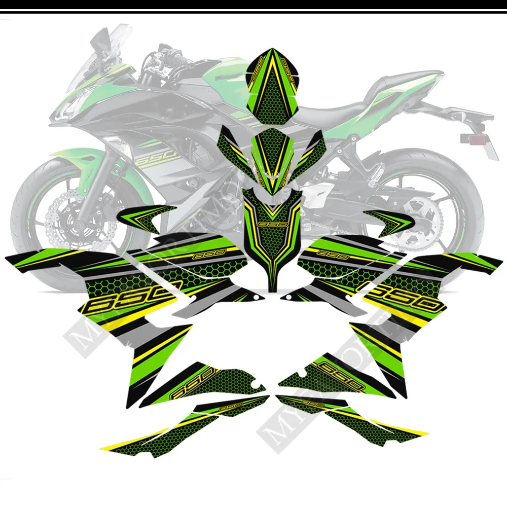 Dla Kawasaki Ninja 650 Naklejki ochronne na zbiornik Zestaw naklejek Emblemat na kolano Odznaka Logo Ochrona owiewki 2018 2019 2020 2021