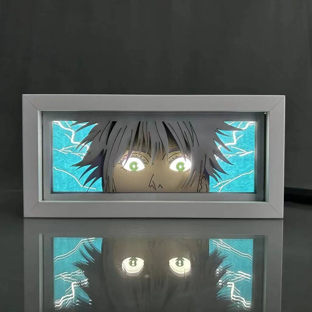 Najnowsza podświetlana tablica Anime Jujutsu Kaisen Sukuna Yuji Itadori lampa do twarzy do dekoracji pokoju Lightbox Manga 3d papierowa Diy lampa