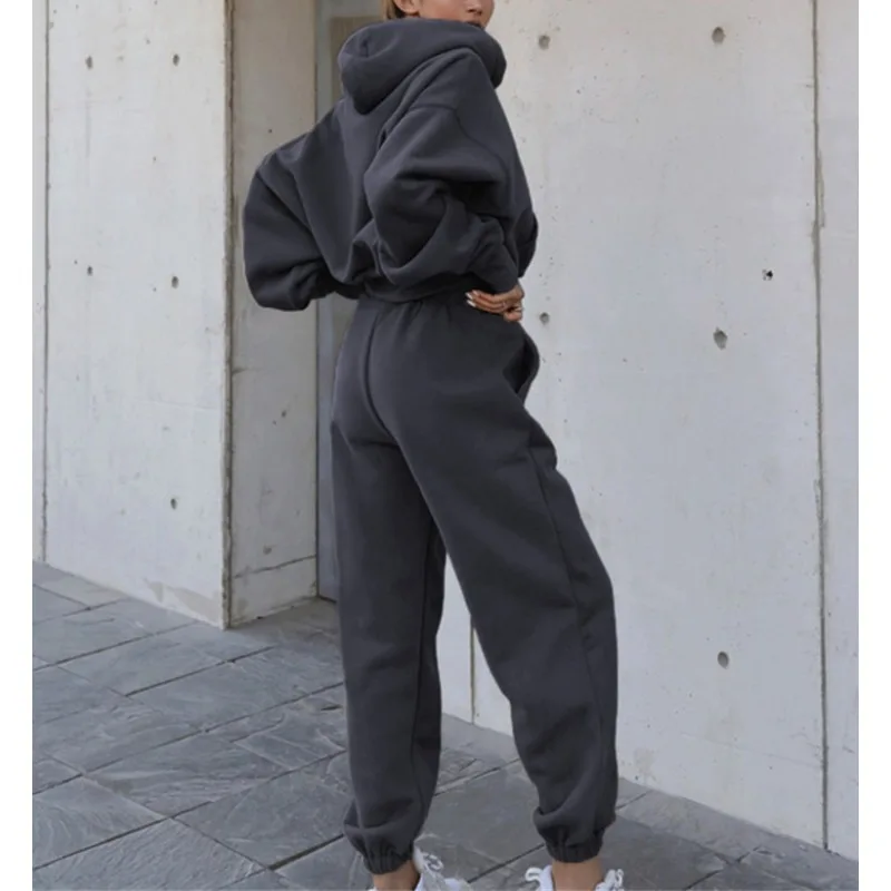 Conjunto deportivo de dos piezas para mujer, suéter informal de Color sólido, pantalones, primavera 2026