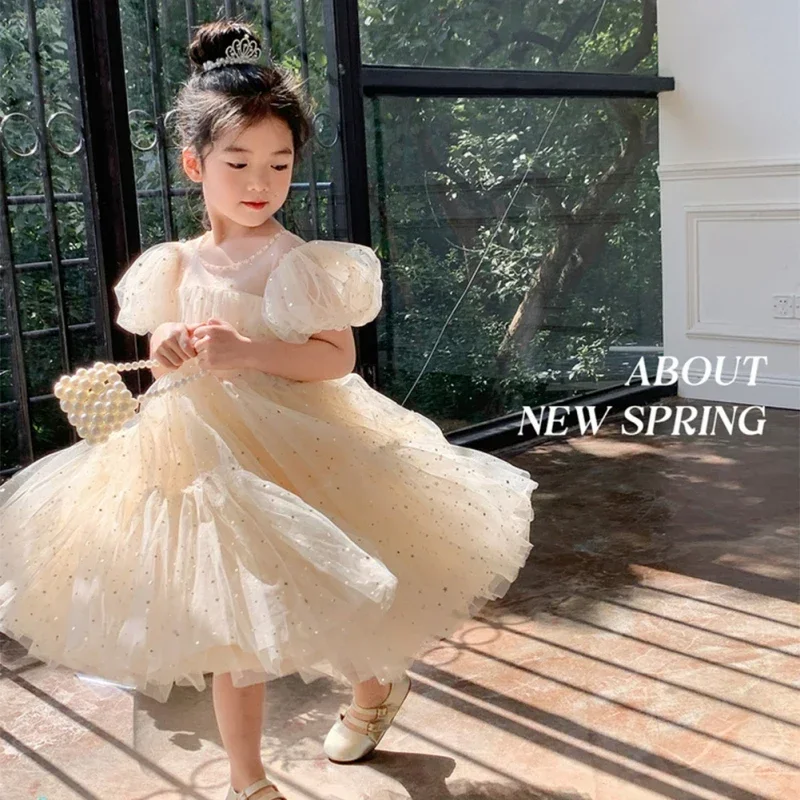 Summer New 1-6Y Toddler Girls  Dress for Kids Princess Tutu Birthday Party Gown Mesh Wedding Children Dresses