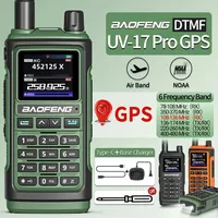 UV-17Pro GPS Baofeng Walkie Talkie 108-136MHz Air Band VHF UHF 200-260MHz 350-355MHz FM Radio Six Bands Wireless Copy Frequency