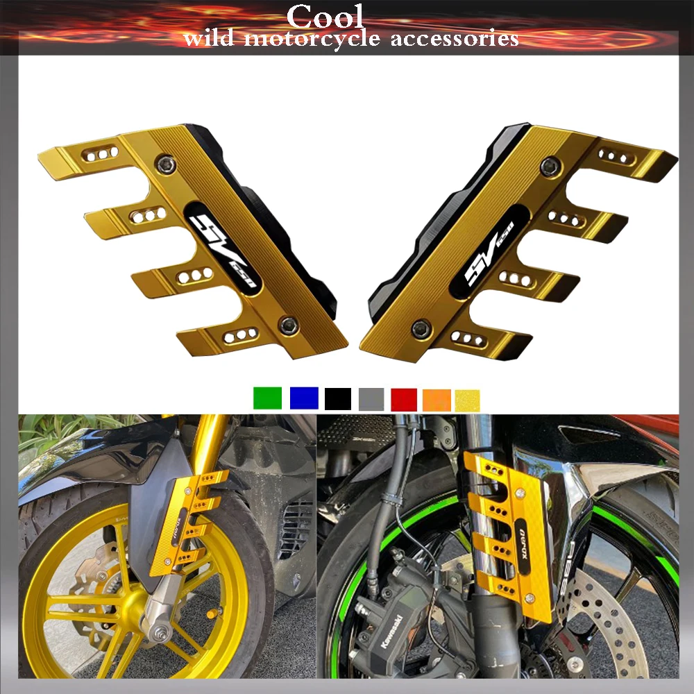 With Logo For Suzuki SV650 SV 650 Motorcycle CNC Accessories Mudguard Side Protection Block Front Fender Anti-Fall Slider