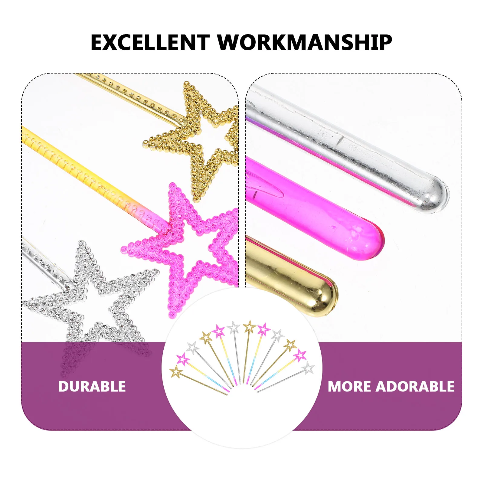 

1 set 1 Set Five-Pointed Star Fairy Wand Creative Glamour Stick For Kids Child Cosplay Role Play Performance Prop Playful