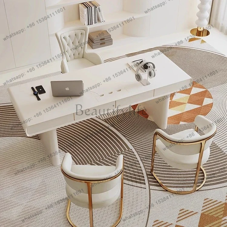light luxury cream wind paint office desk computer table French boss table