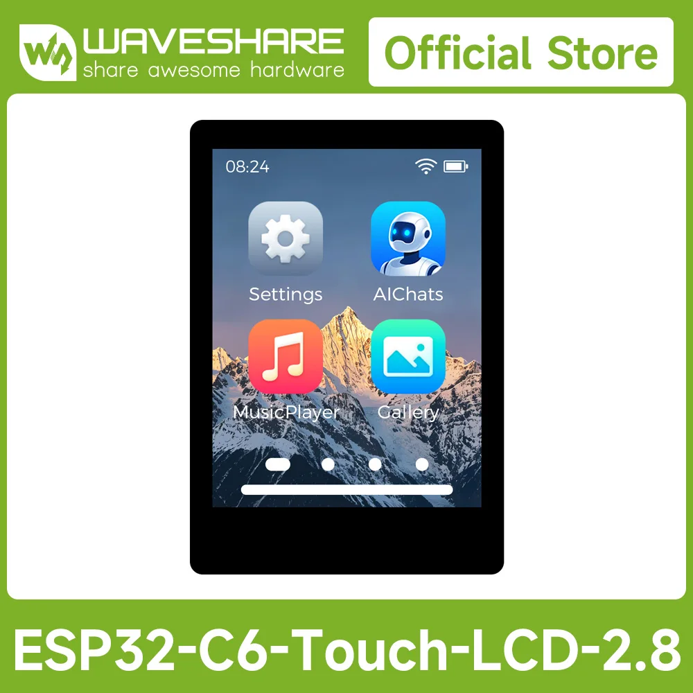 Waveshare ESP32-C6 2.8inch IPS Capacitive Touch Display Development Board, 240 × 320 Resolution, 262K Color, Integrated Wi-Fi 6