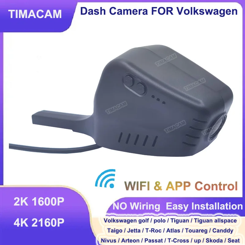 

4K Dash Cam 24H Car DVR for Volkswagen VW Passat Tiguan golf polo Atlas Taigo Jetta T-Roc Touareg Canddy Nivus Arteon for Skoda