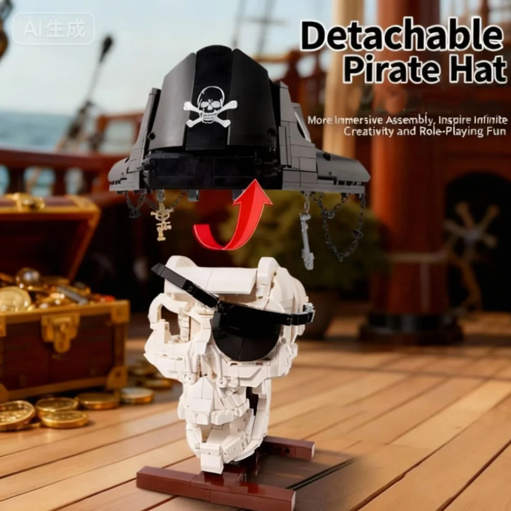 Creative 1167pcs building blocks pirate skull MOC Building Block Set Model Gifis Toys Christmas  Adult  Kids ABS