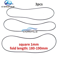 3pcs square 1mm Transmission belt  for Tape recorder cassette deck single player Walkman 1mm square fold length 180mm-190mm