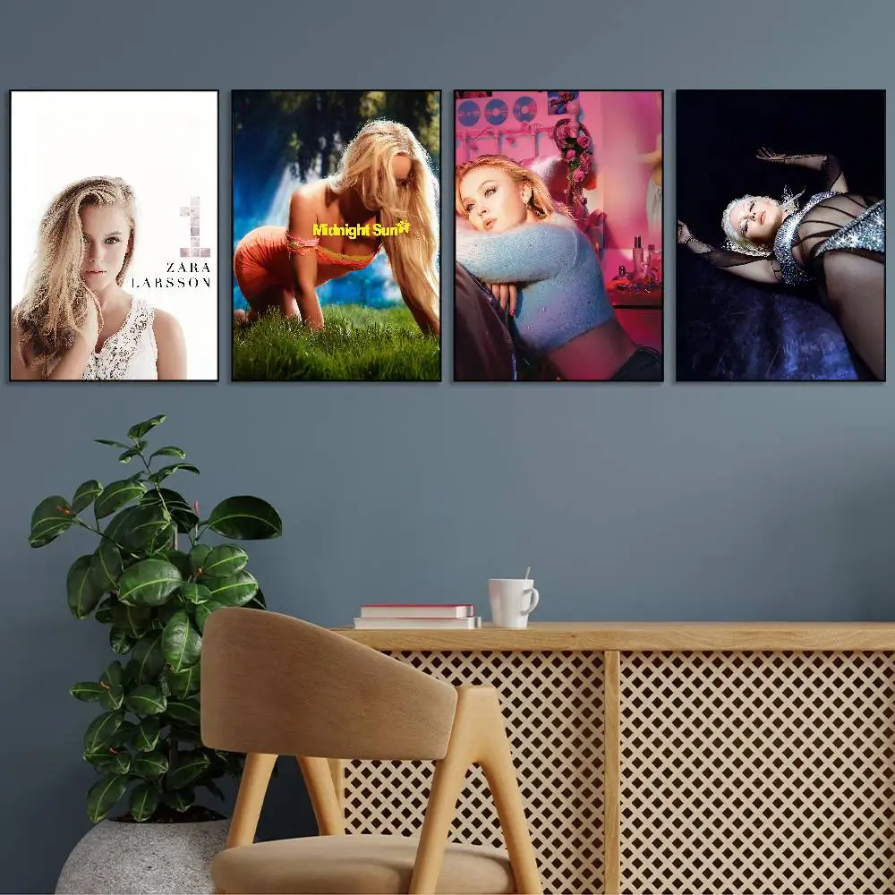 Singer Zara Larsson Midnight Sun Poster Gallery Prints Self Adhesive Home Decor Decoration Wall Decals Living Room Sticker
