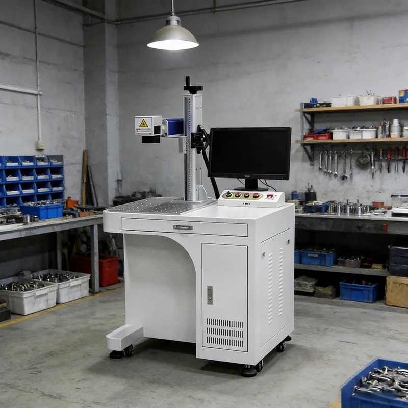 Fiber Laser Marking Machine 50W CNC Air-Cooled Metal Engraving Rotary Attachment High Precision Industrial Engraver DXF/BMP/AI